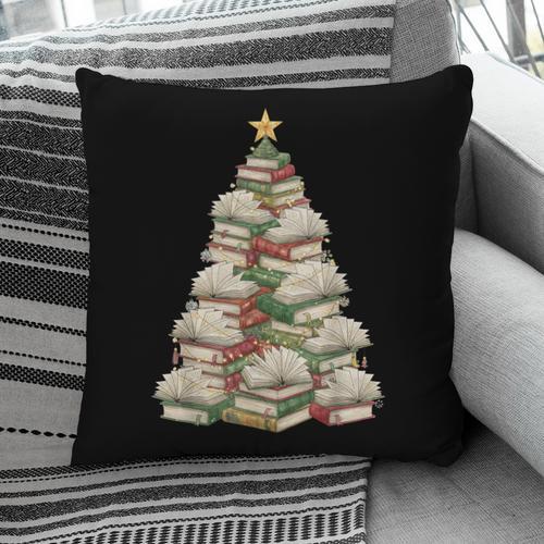 Christmas Book Tree Teacher Book Lover Xmas Librarian Pillowcase - Bookorys DE