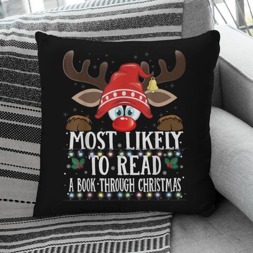 Christmas Matching Most Likely To Read A Book PJS Pillowcase - Bookorys