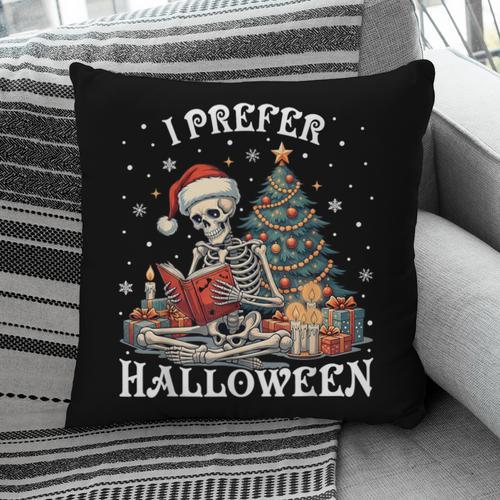 Christmas Outfit I Prefer Halloween Book Reading Skeleton Pillowcase - Bookorys DE