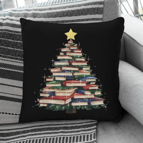 Christmas Tree Books Book Reading Bookworm Pillowcase - Bookorys DE