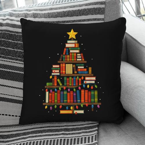 Christmas Tree Bookshelf Book Lover Library Men Women Kids Pillowcase - Bookorys DE
