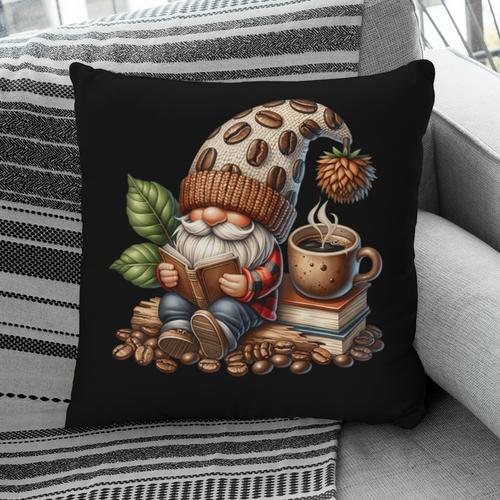 Coffee And Book Reading Accessories For Book Lovers Gnome Pillowcase - Bookorys DE