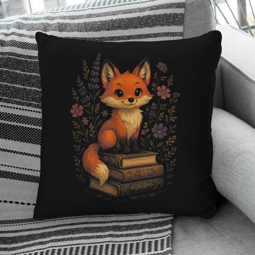 Cottagecore Aesthetic Fox Books Flowers Cute Pillowcase - Bookorys UK