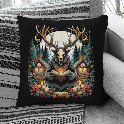 Cottagecore Aesthetic Wendigo With Book Cryptid Pillowcase - Bookorys UK