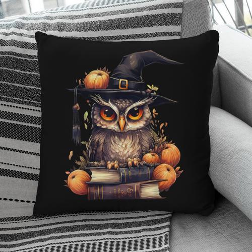 Cottagecore Owl Witch Hat On Book Pumpkin Halloween Costume Pillowcase - Bookorys DE
