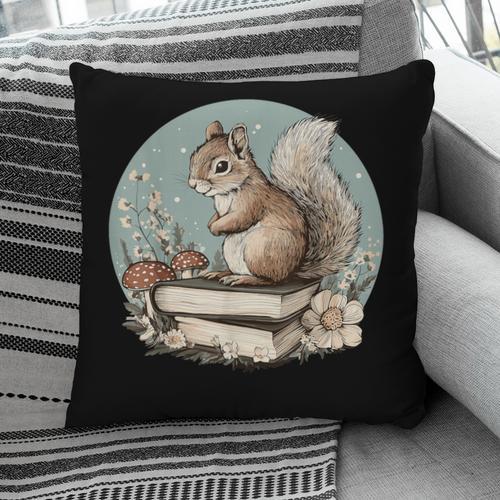 Cottagecore Squirrel With Books Pillowcase - Bookorys UK