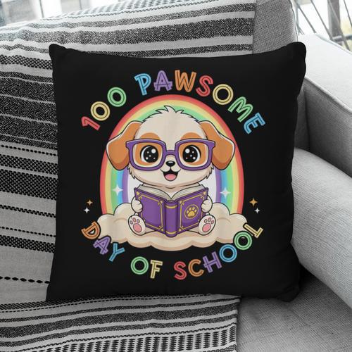Cute 100th Day Of School 100 Days Dog Reading Book Rainbow Pillowcase - Bookorys DE