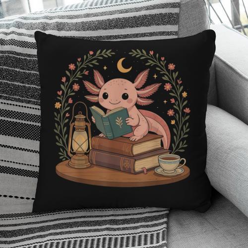 Cute Axolotl Reading Books Cozy Bookworm Pillowcase - Bookorys DE