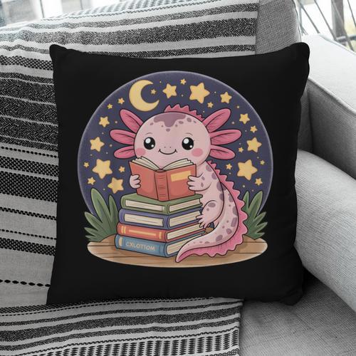 Cute Axolotl Reading Books Cozy Night Aesthetic Pillowcase - Bookorys