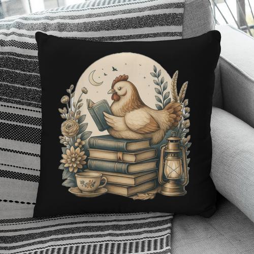 Cute Cottagecore Aesthetic Chicken Reading Book Nerd Pillowcase - Bookorys UK