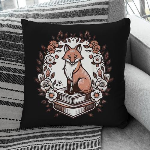 Cute Cottagecore Aesthetic Fox Flowers Book Pillowcase - Bookorys UK