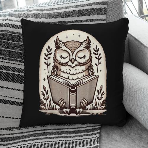 Cute Cottagecore Aesthetic Owl Reading Book Pillowcase - Bookorys