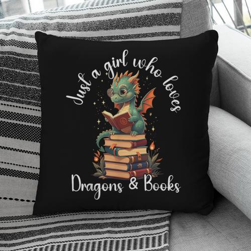 Cute Dragon Reading Book Bookworm Dragon And Books For Women Pillowcase - Bookorys CA
