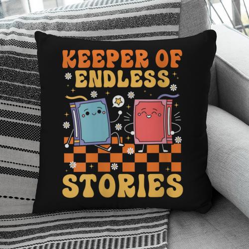 Cute Librarian Library Book Lover Keeper Of Endless Stories Pillowcase - Bookorys