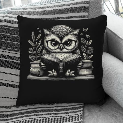 Cute Owl Reading Book Graphic Art Pillowcase - Bookorys DE