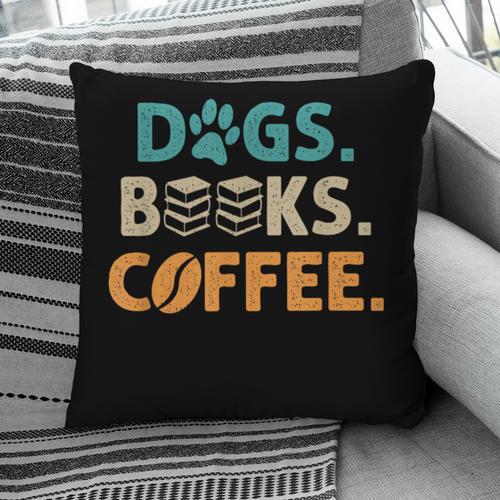 Dogs Books Coffee Reading Book Lover Pillowcase - Bookorys