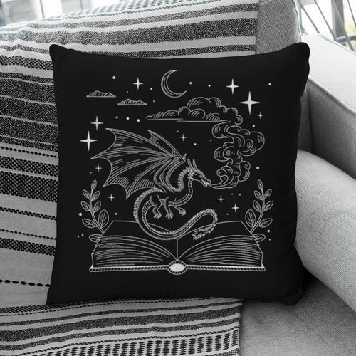 Dragon Flying Out Of Book Lover Bookworm Fantasy Novels Pillowcase - Bookorys DE