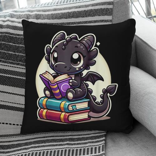 Dragon Reading A Book Cute Bookworm Book Lover Pillowcase - Bookorys