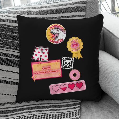 Dungeon Crawler Carl Colorful Sticker Collage LitRPG Book Pillowcase - Bookorys CA