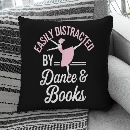Easily Distracted By Dance And Books Ballet Fun Pillowcase - Bookorys AU