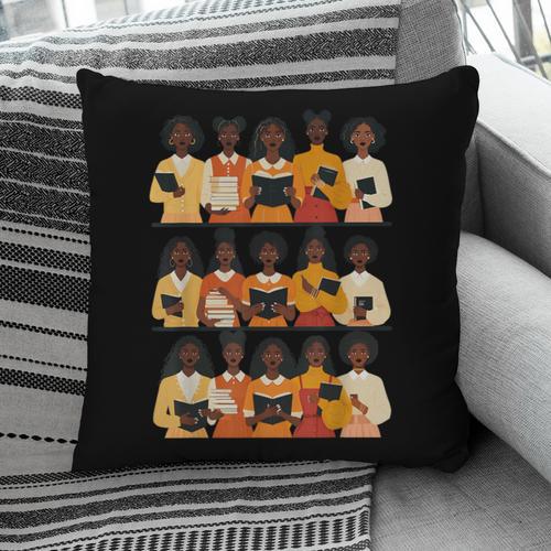 Educated Afro Women Girl Reading Book Future HBCU Grad Pillowcase - Bookorys DE