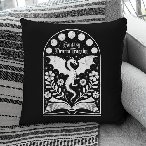 Fantasy Drama Tragedy Dragon Book Magic Gothic Moon Phases Pillowcase - Bookorys