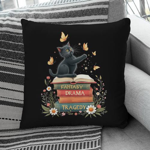 Fantasy Drama Tragedy Reading Lover Book Cat Humor Pillowcase - Bookorys DE