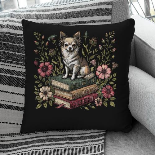 Floral Cottagecore Chihuahua Pet Dog Flower Book Reader Pillowcase - Bookorys AU