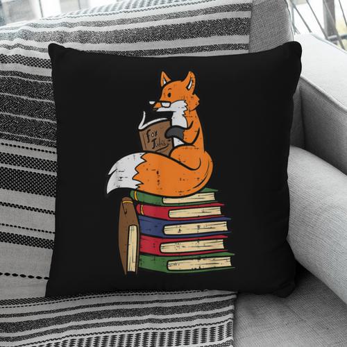 Fox Books Read Reading Librarian America Men Women Kids Pillowcase - Bookorys