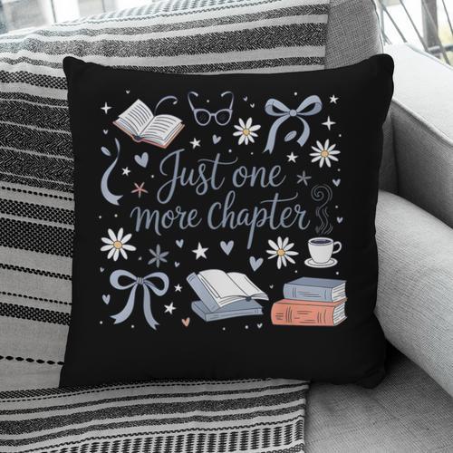 Girl Coquette Bow Just One More Chapter Book Bookish Reading Pillowcase - Bookorys