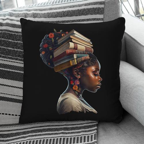 Girl Crown Of Books African Teacher Black History BHM Pillowcase - Bookorys DE