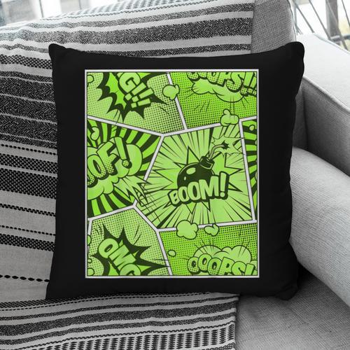 Green Comic Book Green Graphic Pillowcase - Bookorys DE