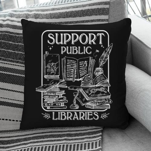 Groovy Support Your Local Library Book Reader Lover Bookworm Pillowcase - Bookorys