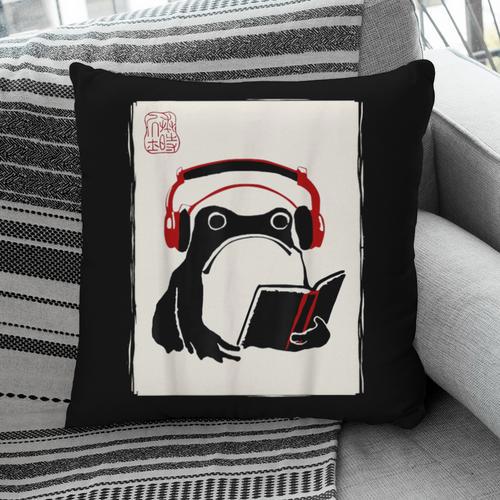 Grumpy Frog Books Music Kawaii Ink Japanese Pillowcase - Bookorys DE
