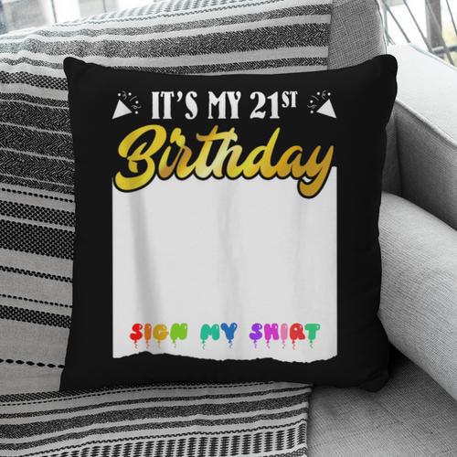 Guestbook My 21st Birthday Sign My Shirt Birthday Party Pillowcase - Bookorys DE