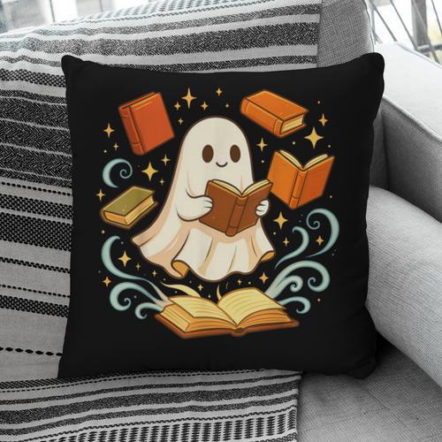 Halloween Cute Ghost Shirt Reading Books Ghost Pillowcase - Bookorys