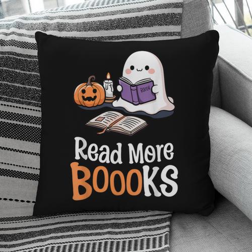 Halloween Teacher Women Cute Reading Ghost Read More Books Pillowcase - Bookorys
