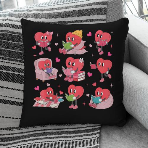 Hearts Reading Book Lovers All Booked For Valentine Pillowcase - Bookorys DE