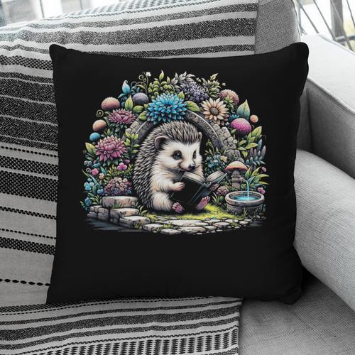 Hedgehog Reading Book Lake Scenery Reading Pillowcase - Bookorys