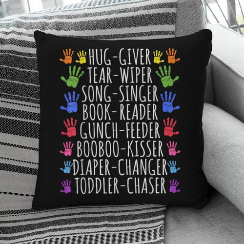 Hug Giver Book Reader Diaper Changer Daycare Teacher Pillowcase - Bookorys