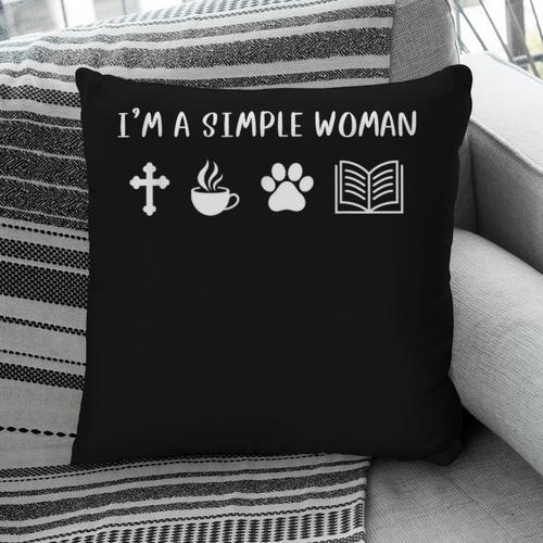 I'm A Simple Woman Jesus Coffee Dog Book Lover Christian Pillowcase - Bookorys UK