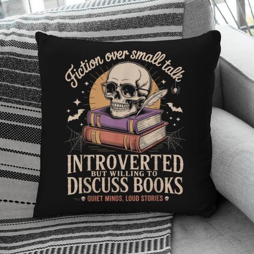 Introverted But Willing To Discuss Books Cozy Aesthetic Pillowcase - Bookorys