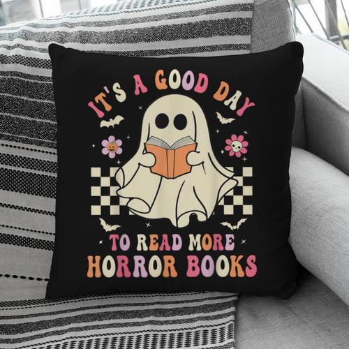 It's A Good Day To Read More Horror Books Halloween Pillowcase - Bookorys UK