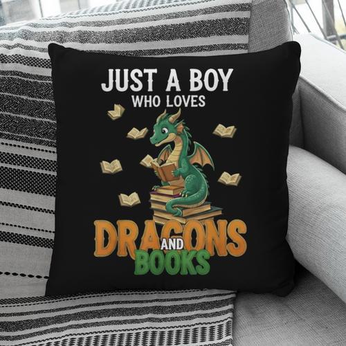 Just a Boy Who Loves Dragons And Books Reading Dragon Pillowcase - Bookorys DE