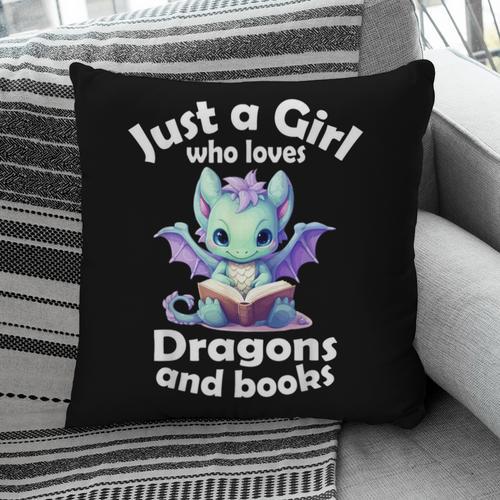 Just a Girl Who Loves Dragons And Books Dragon For Kids Pillowcase - Bookorys
