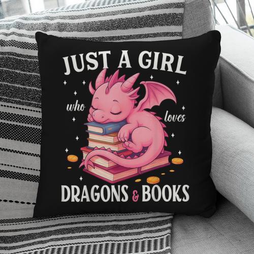 Just A Girl Who Loves Dragons And Books Dragon Reading Lover Pillowcase - Bookorys CA