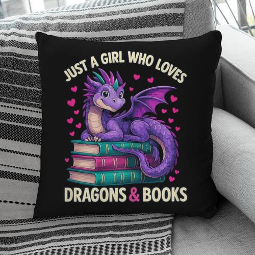 Just a Girl Who Loves Dragons And Books Reading Pillowcase - Bookorys