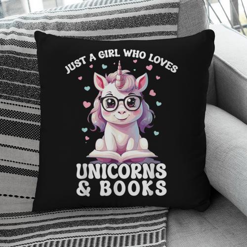 Just a Girl Who Loves Unicorns & Books Bookish Unicorn Love Pillowcase - Bookorys CA
