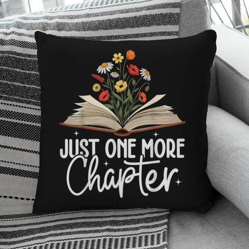 Just One More Chapter Floral Book Reading Girl Bookworm Pillowcase - Bookorys