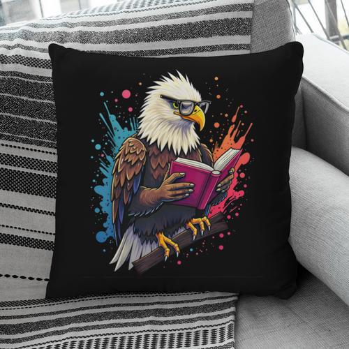 Kawaii Eagle Reads Book Reading Library Book Bookworm Pillowcase - Bookorys